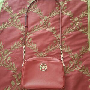Michael Kors Red Leather Crossbody Bag